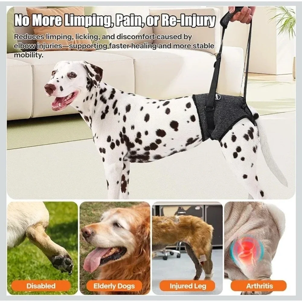 AOOLMOL Dog Assistive Harness Rear Leg Lift Support Sling Dark Grey, Small NEW